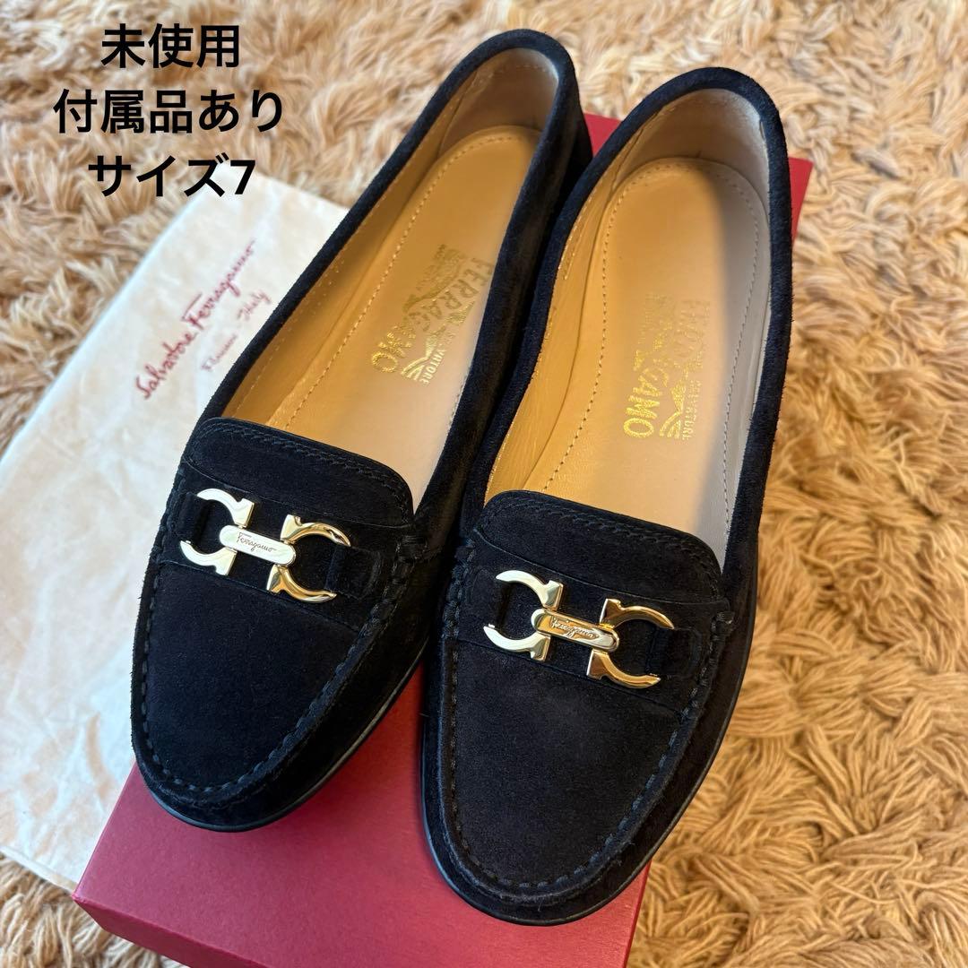 【未使用】フェラガモ ガンチーニ ローファー レザー レディース サイズ7