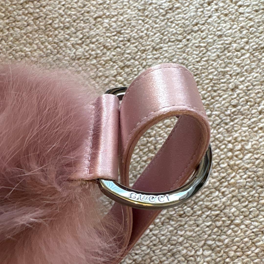 美品！GUCCI ピンクファークラッチバッグ