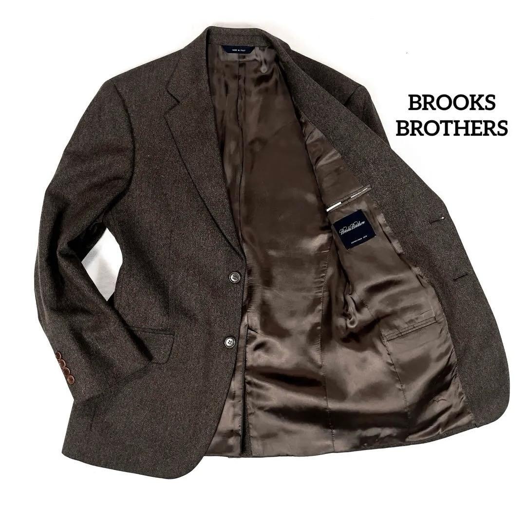 美品 ブルックスブラザーズ ツイードウール テーラードジャケット L ブラウン