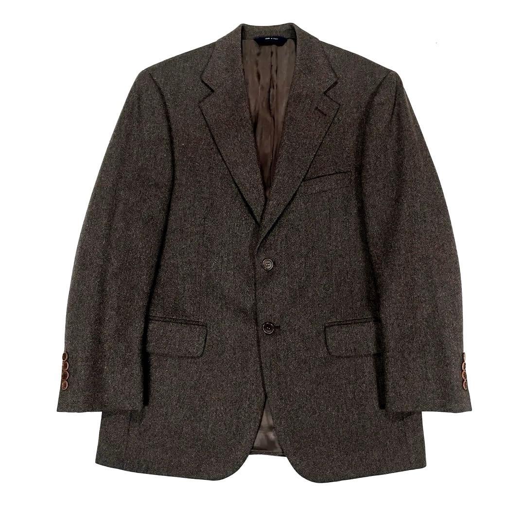 美品 ブルックスブラザーズ ツイードウール テーラードジャケット L ブラウン