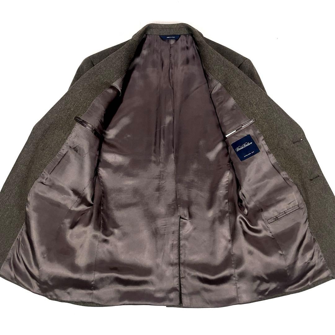 美品 ブルックスブラザーズ ツイードウール テーラードジャケット L ブラウン