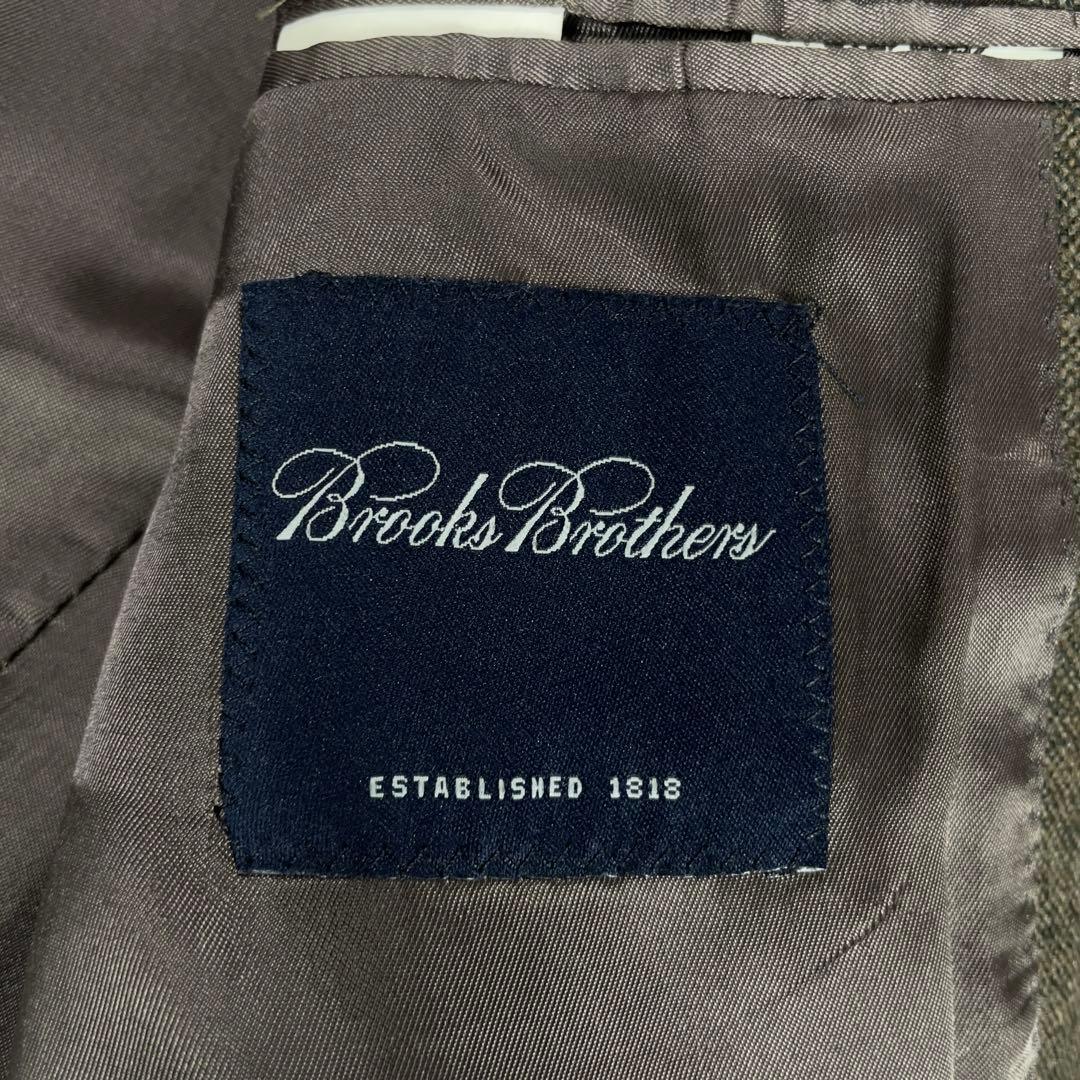 美品 ブルックスブラザーズ ツイードウール テーラードジャケット L ブラウン