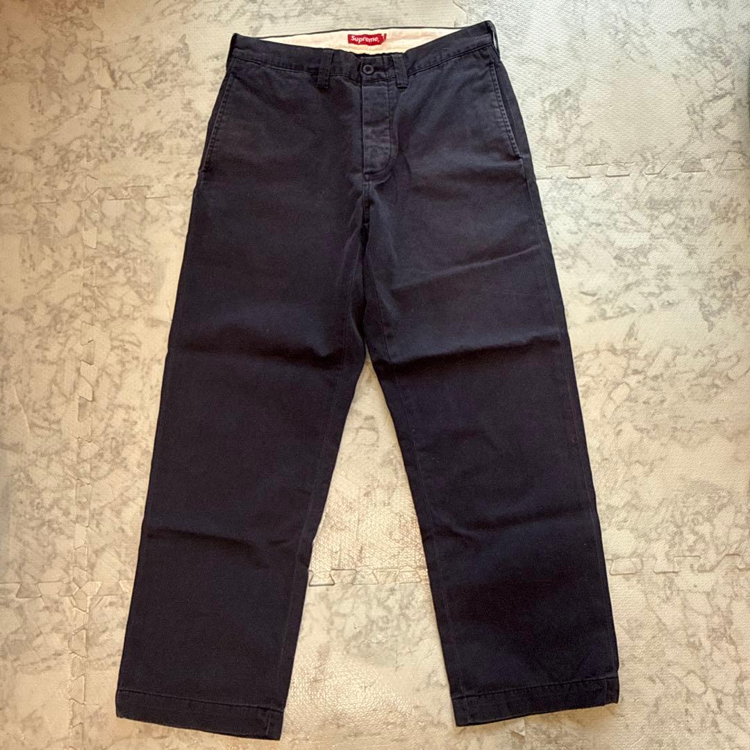 Supreme pin up chino pant チノパン ネイビー 30