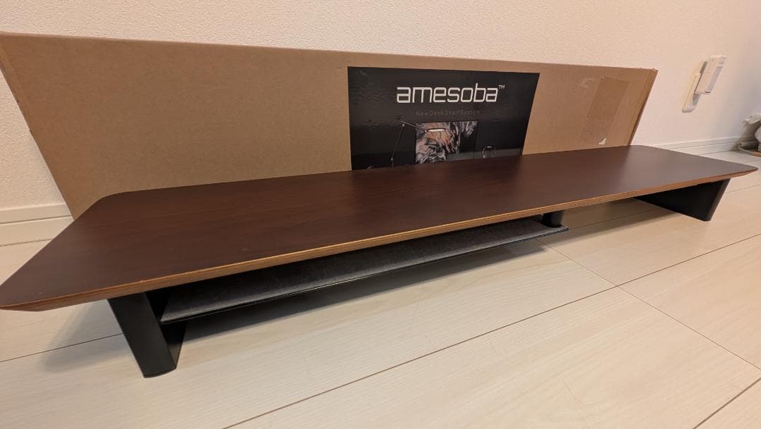 amesoba 木製 モニタースタンド 卓上 デスクシェルフ
