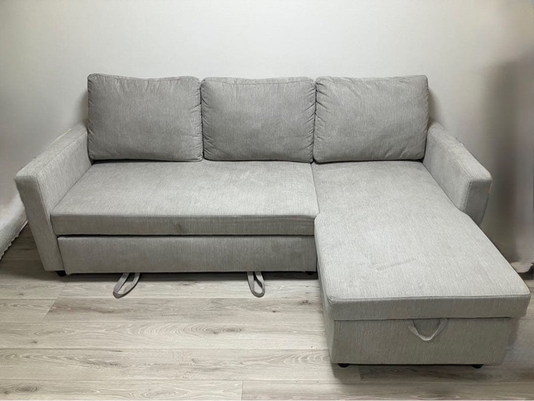 ニトリ 布張りカウチソファーベット(ノアーク2 GY)