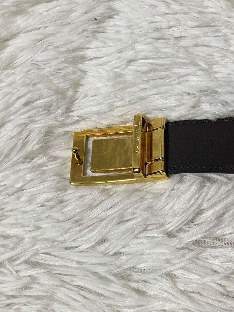 美品　CELINE セリーヌ ゴールドバックル 本革　レザーベルト ブラック