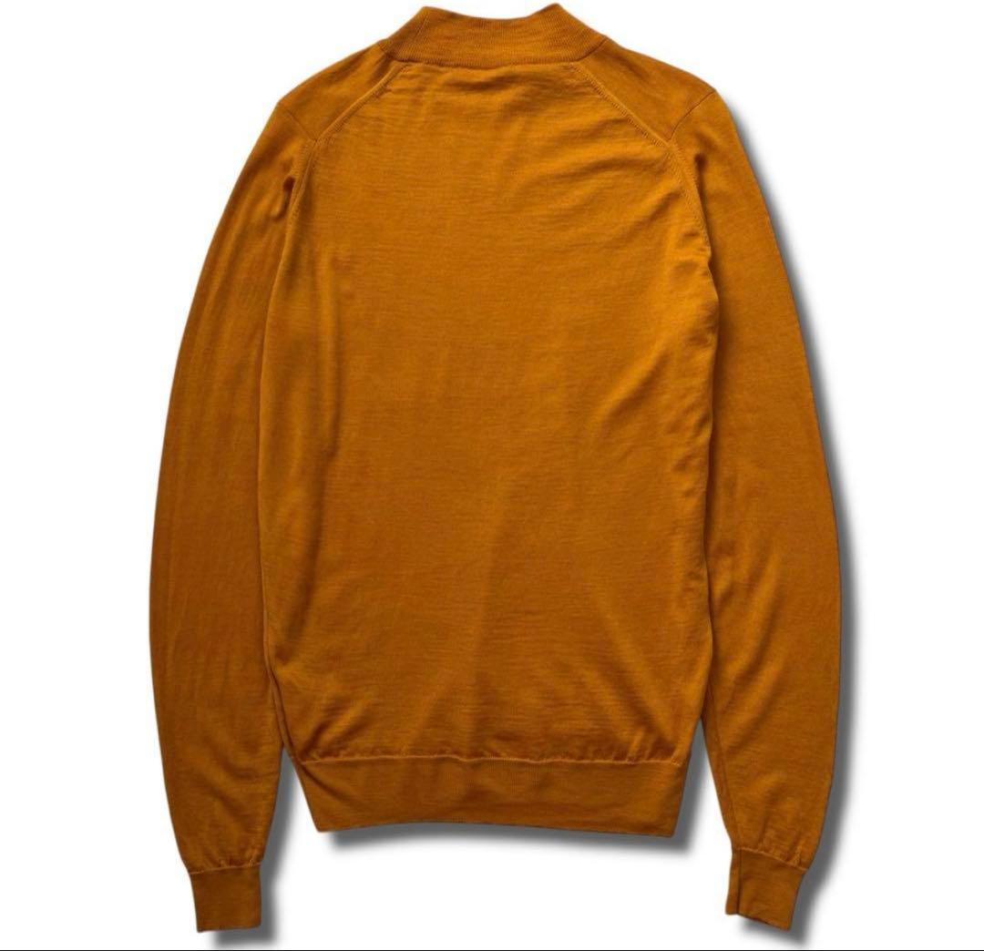 美品 JOHN SMEDLEY 30G モックネック ニット ウール セーター