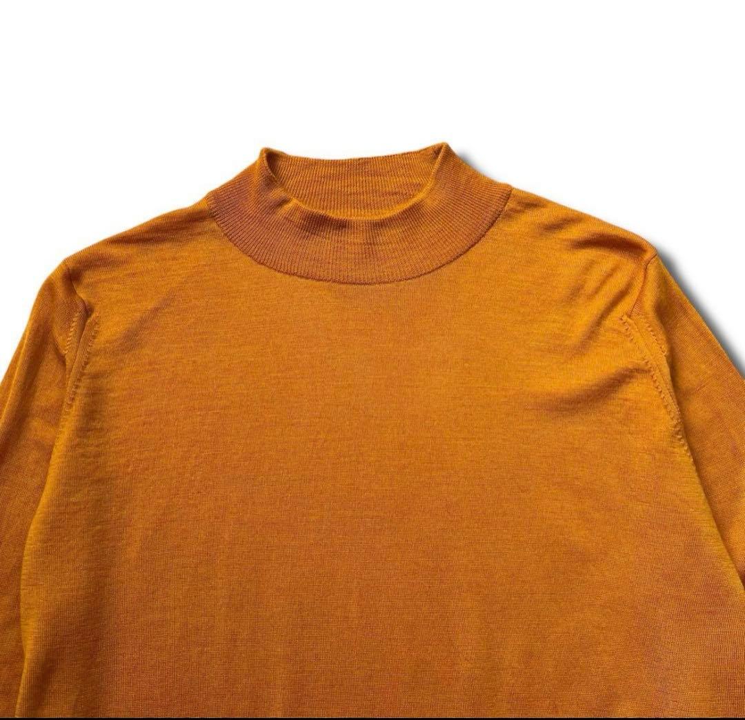 美品 JOHN SMEDLEY 30G モックネック ニット ウール セーター