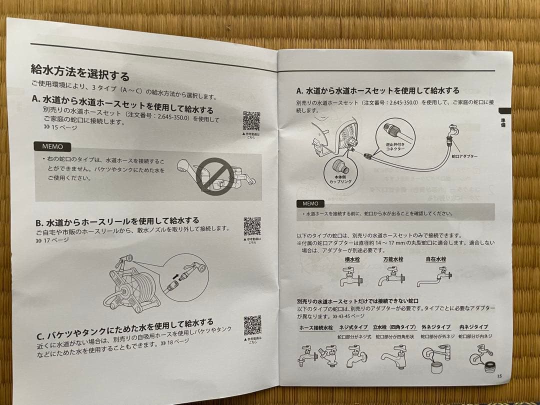 KARCHER 高圧洗浄機 K2 本体　別売りの自吸用ホースとフィルター