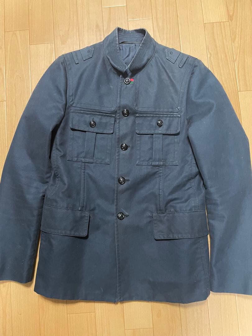 グッチ　ネイビー　ミリタリージャケット　サイズ46