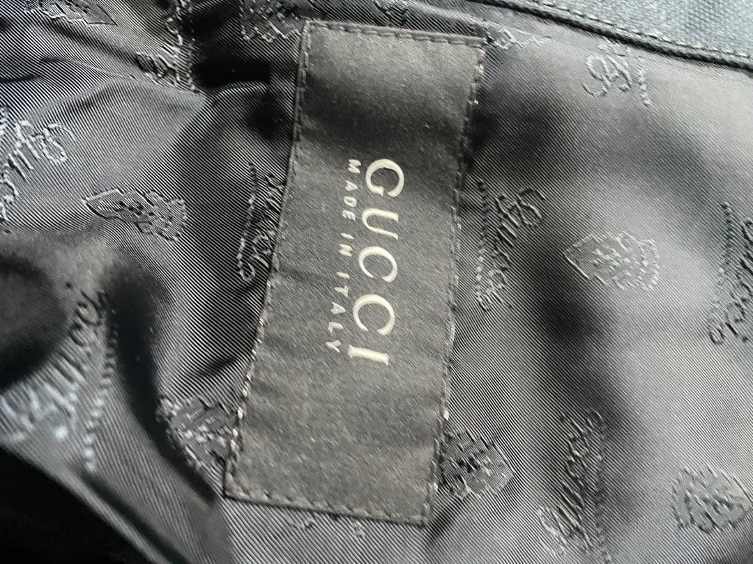 グッチ　ネイビー　ミリタリージャケット　サイズ46