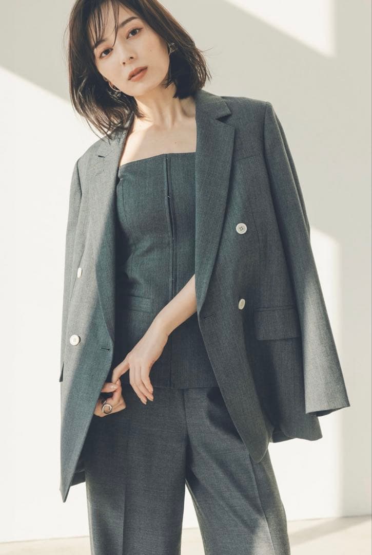 anuans スプリングウールダブルジャケット