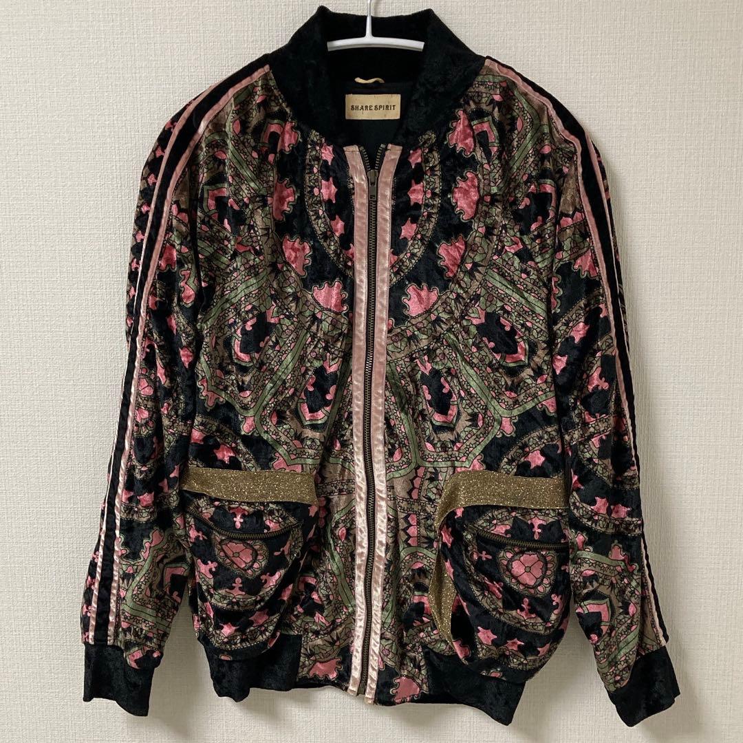 シェアースピリットshare spirit ベロアブルゾン