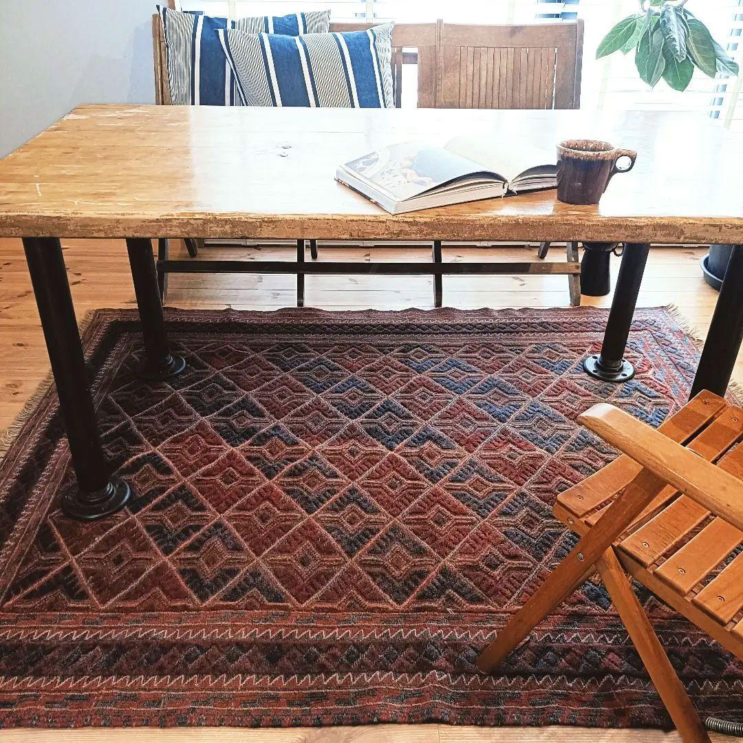 ※【牛丼マニア】L183cm マシュワニ ヴィンテージラグ　トライバルラグ