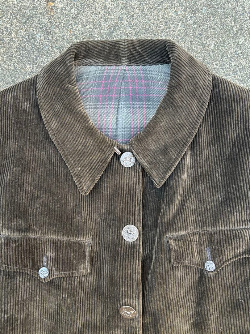 k*7様 30s~40s コーデュロイ　動物ボタン カバーオール