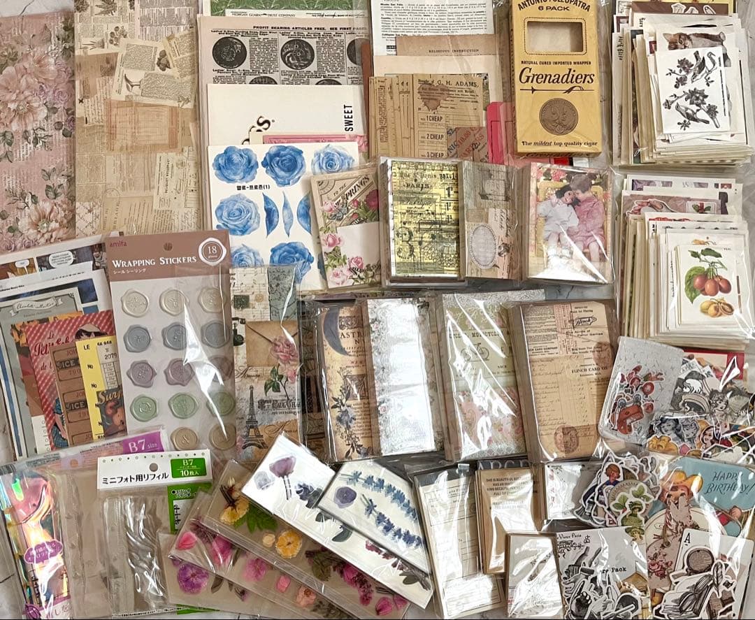 紙もの　大量　まとめ売り　ステッカー　メモ　デザインペーパー　OPPテープ