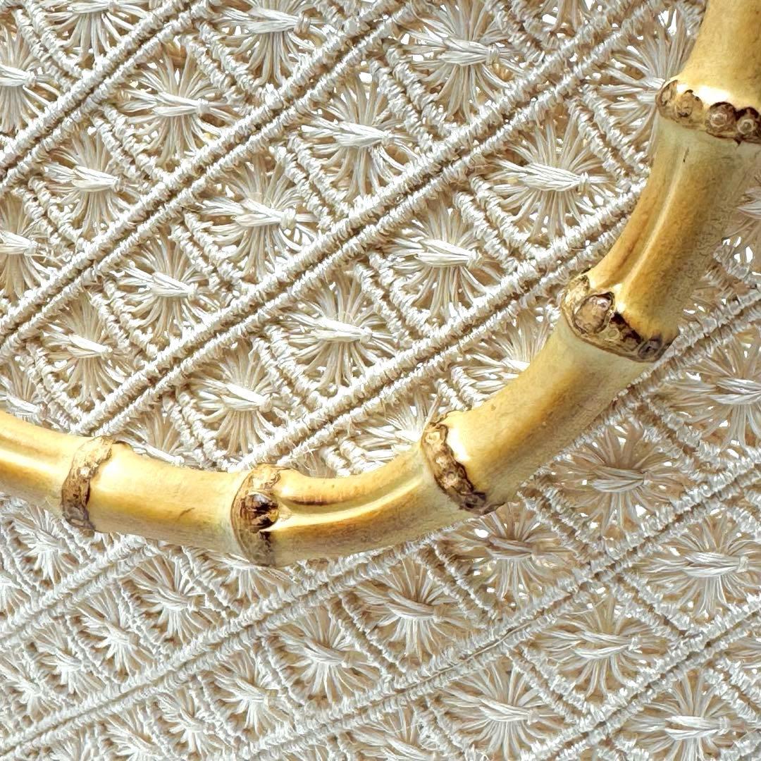 アバカ　バンブーバッグ　M+abaca 花繋ぎ　夏単衣　6522