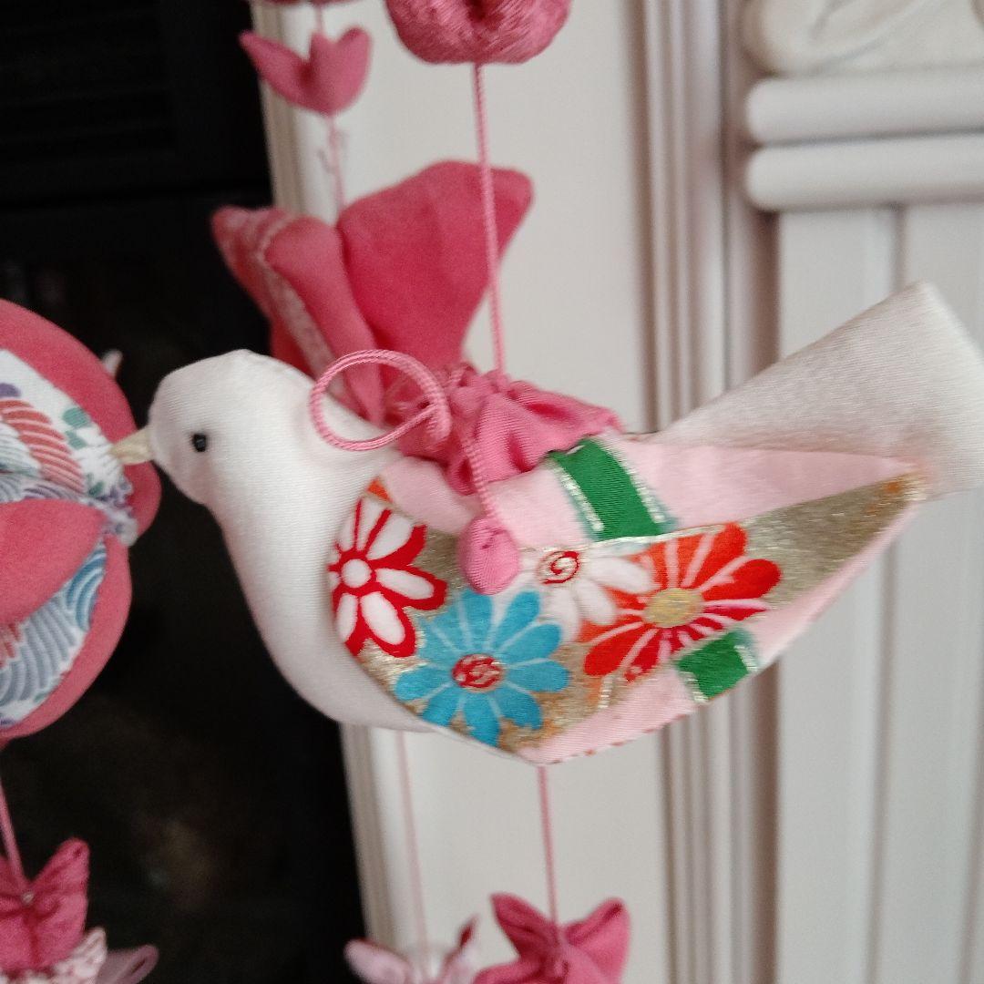 吊るし飾り　雛人形　ちりめん細工 吊るし雛　 ハンドメイド　2個掛台付