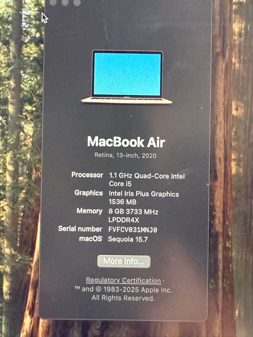 MacBook Air 13インチ 2020年 Core i5 8GB 1TB