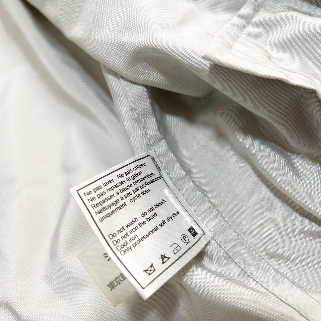 13429 CHANEL パテントレザーパイピングノーカラージャケット