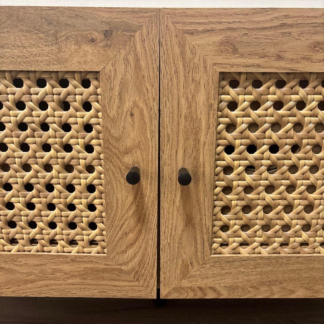 LOWYAラタン調テレビ台 2段収納タイプ [幅90]