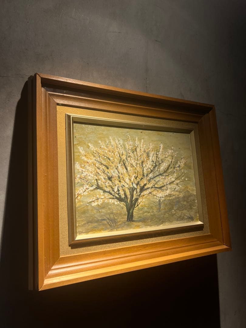 他の方発送×平山嵩　【梅花】　肉筆　油彩画　サインあり