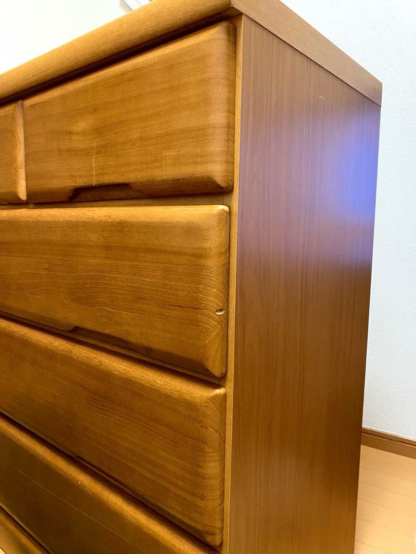 木製 4段チェスト ナチュラルウッド　　引き出し桐無垢