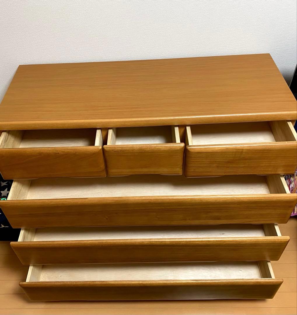 木製 4段チェスト ナチュラルウッド　　引き出し桐無垢
