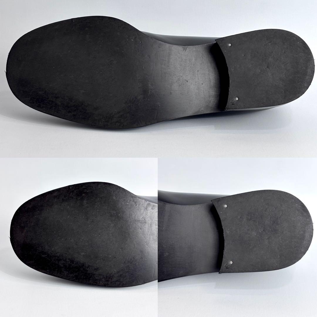 美品 GUCCI グッチ レザー ローファー メタルプレート 革靴 23.5cm