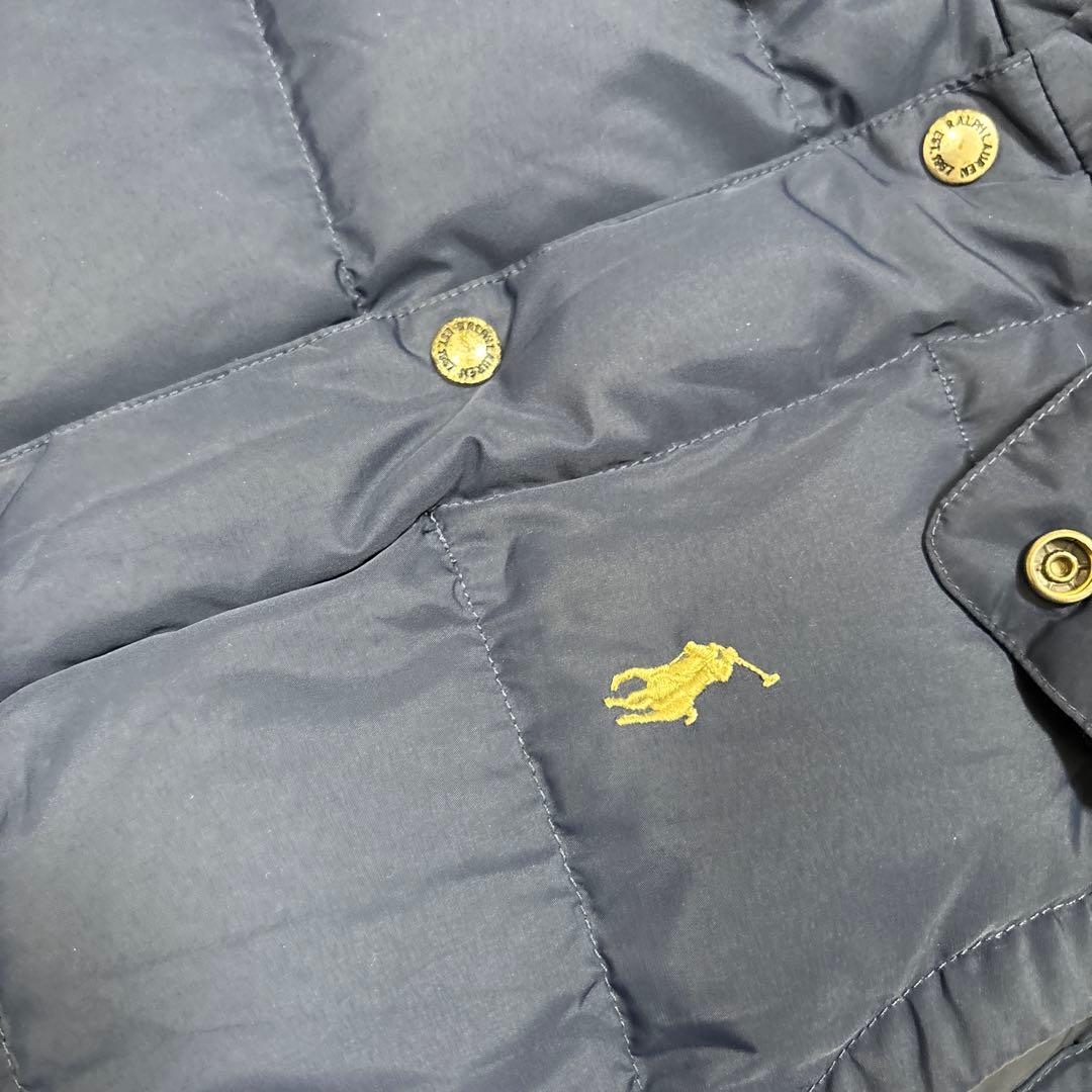 ラルフローレン ダウンベスト ダブルジップ　ポニー刺繍　ネイビー　肉厚　2way
