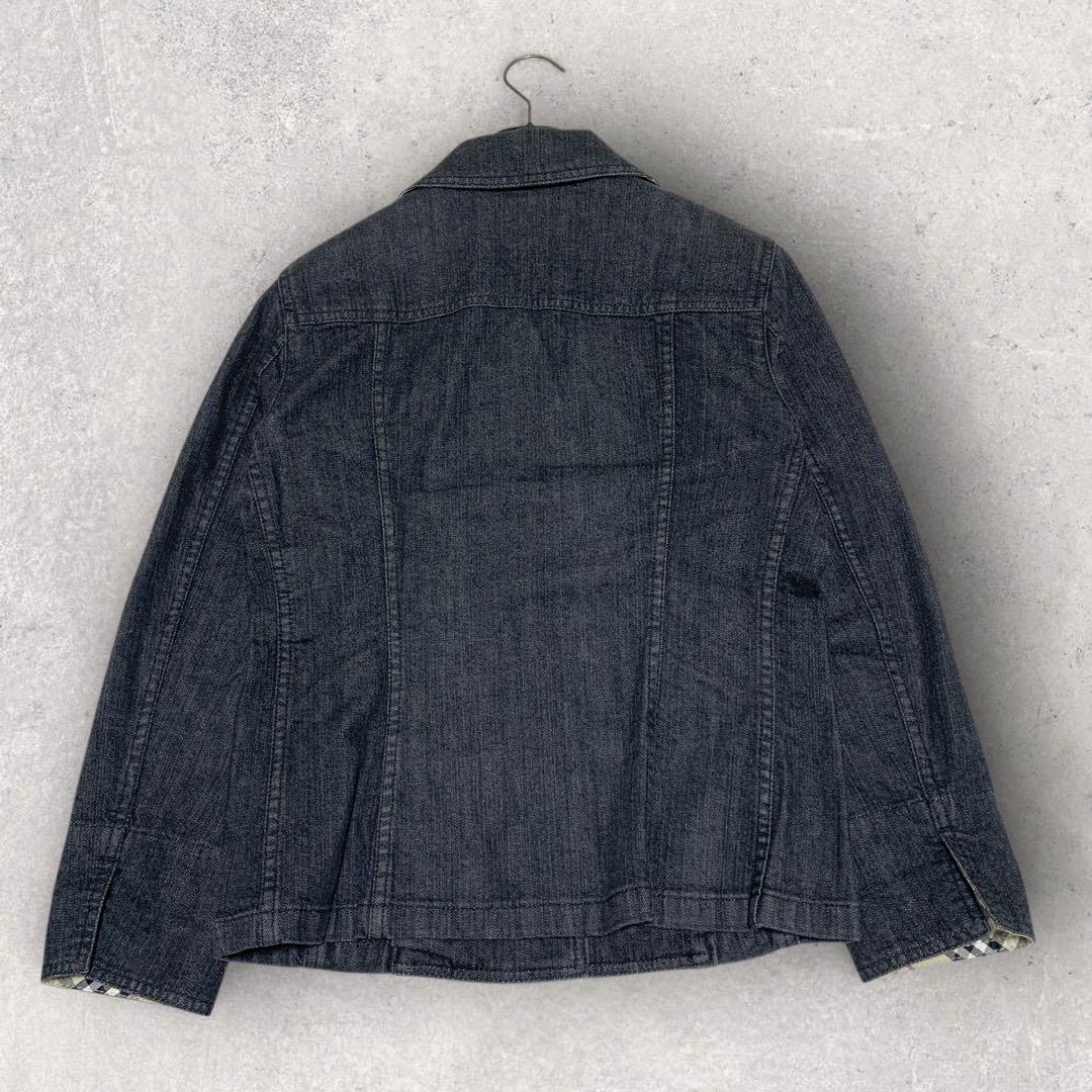 【美品　極希少XL！】バーバリーロンドン　デニムジャケット　ノバチェック　灰色