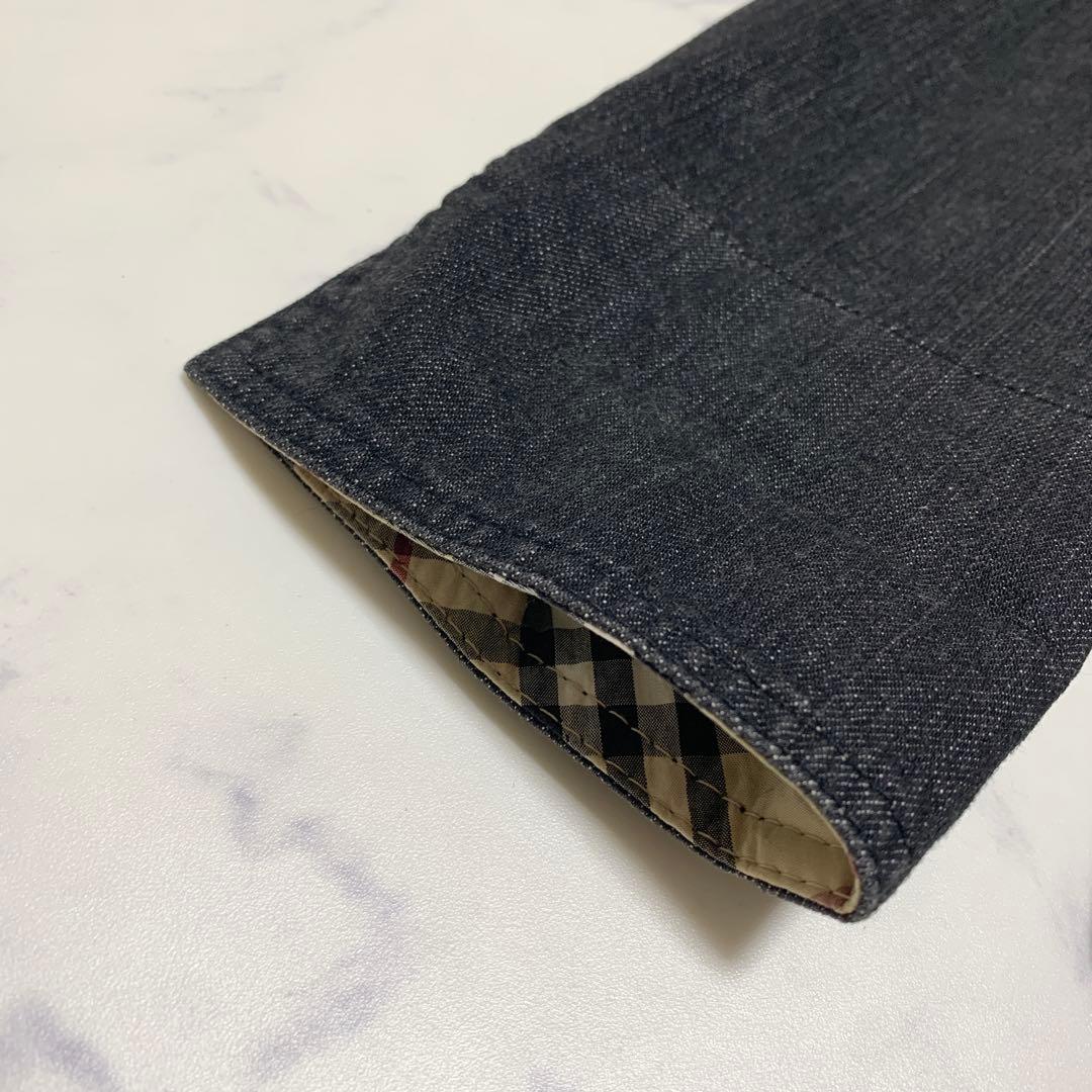 【美品　極希少XL！】バーバリーロンドン　デニムジャケット　ノバチェック　灰色