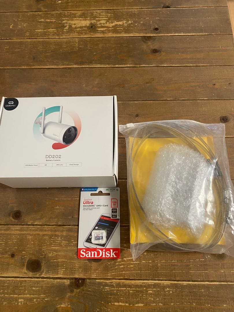 COOAU 防犯カメラ　取り付け金具　microSD128GB すぐに取付可能！