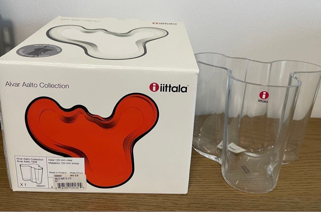  アアルトベース 120mm 花瓶 クリア　新品未使用