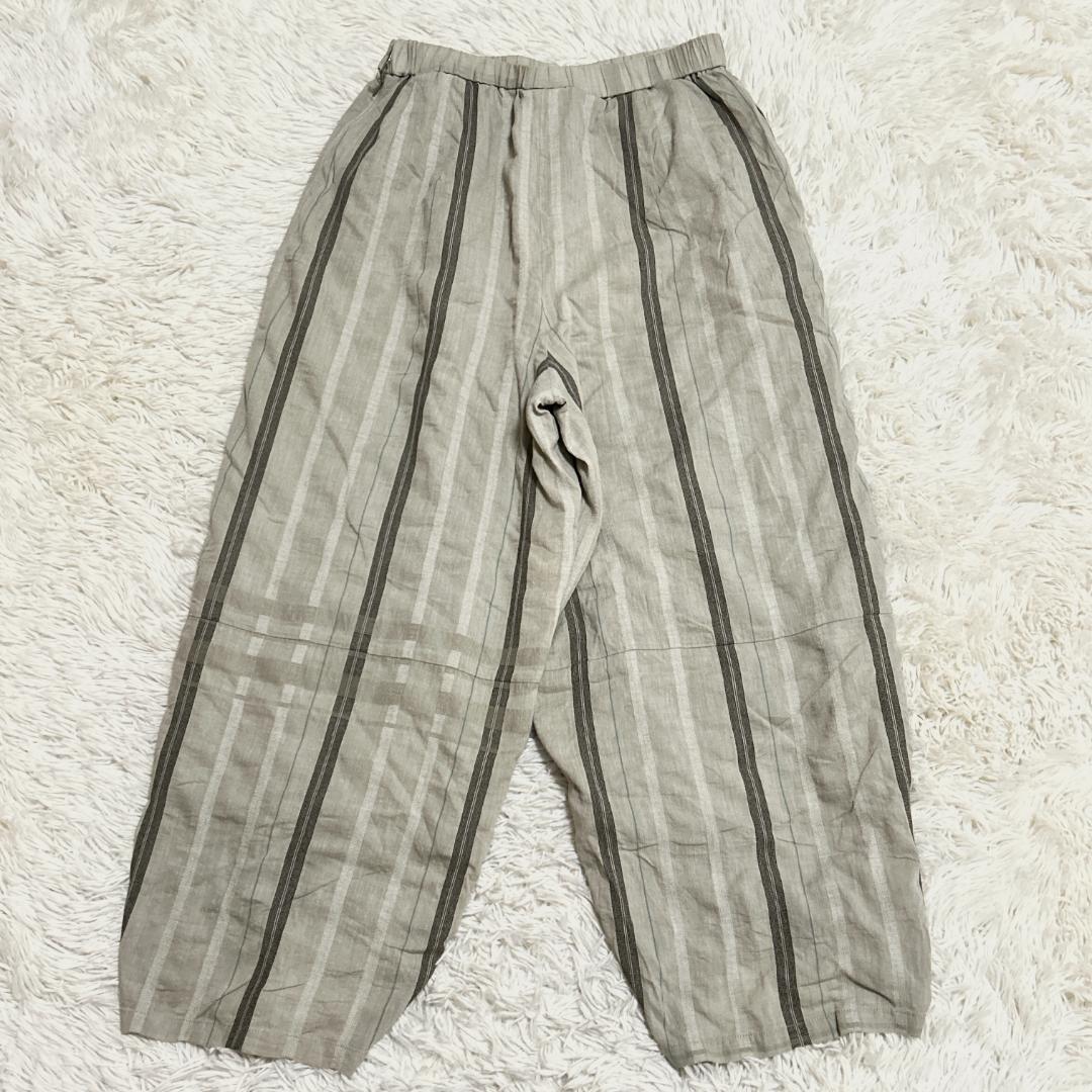 慈雨 センソユニコ ストライプ ワイドパンツ 楽ちん 美シルエット 日本製 40