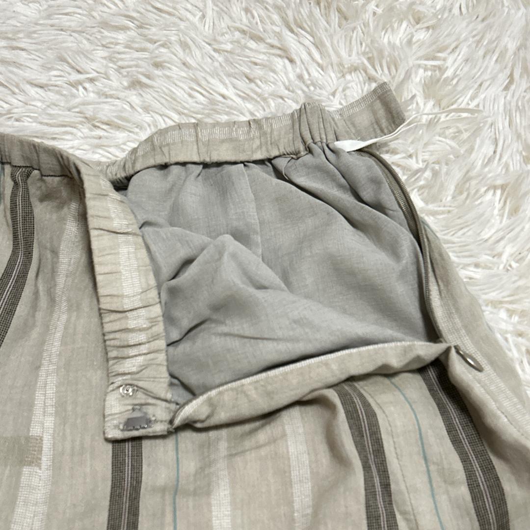 慈雨 センソユニコ ストライプ ワイドパンツ 楽ちん 美シルエット 日本製 40