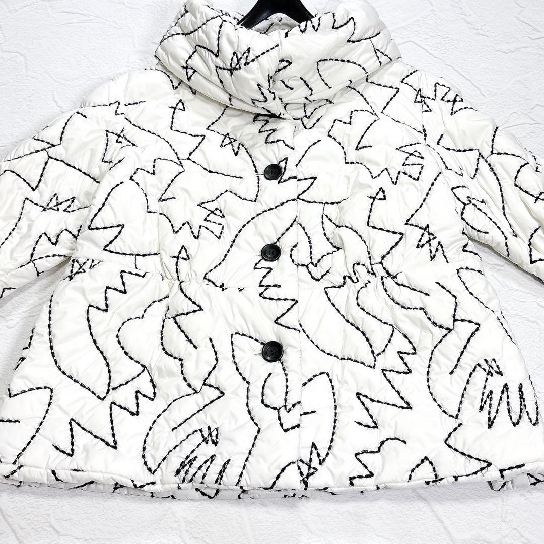 慈雨　センソユニコ　中綿コート　ジャケット　総刺繍　ステッチ　スタンドカラー