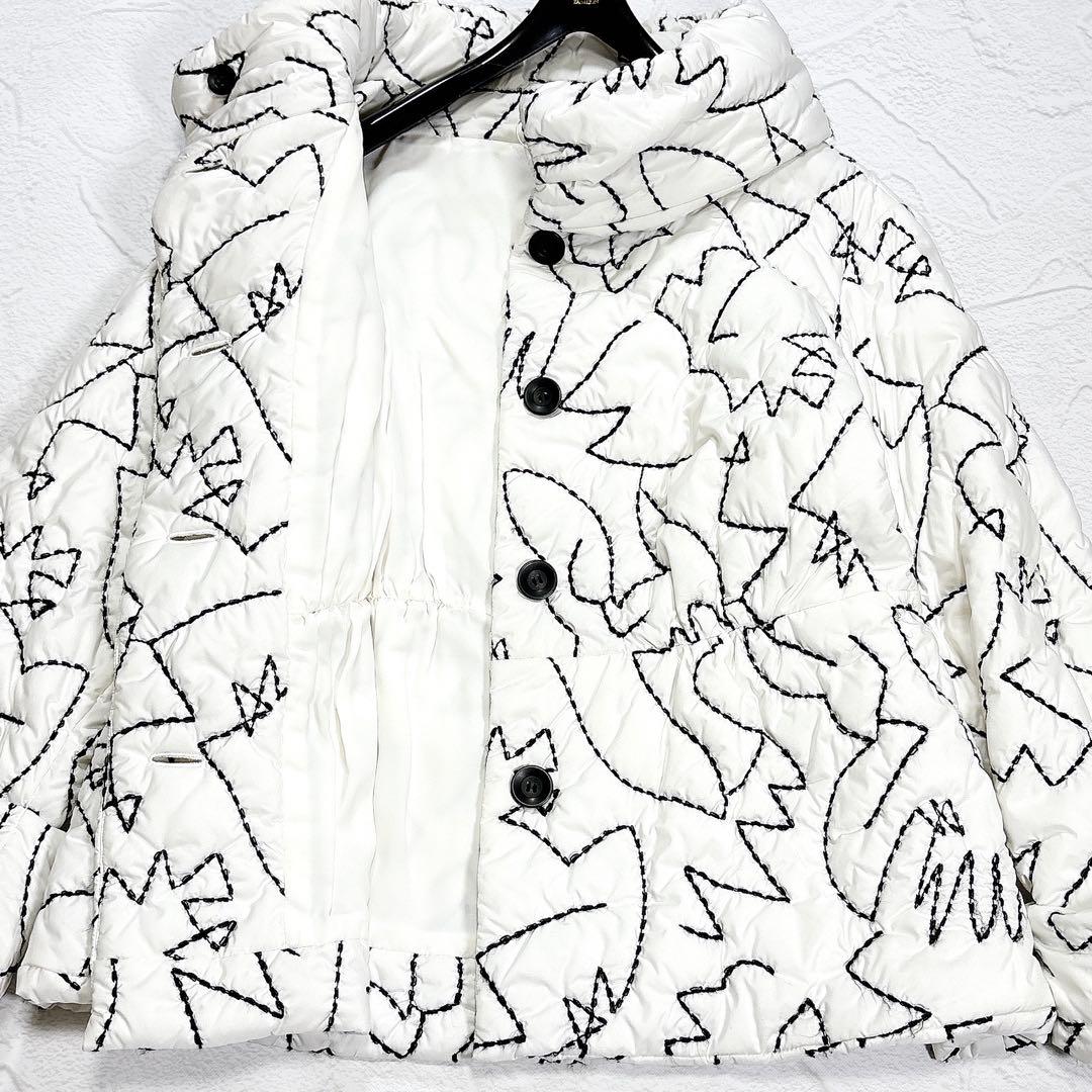 慈雨　センソユニコ　中綿コート　ジャケット　総刺繍　ステッチ　スタンドカラー