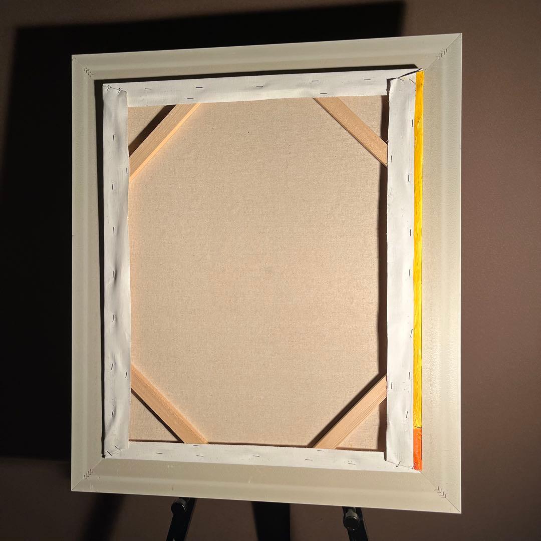 ★秀作★ 手書き油絵 ゴッホ アイリスのある花瓶 額付 絵画 インテリア 油彩画