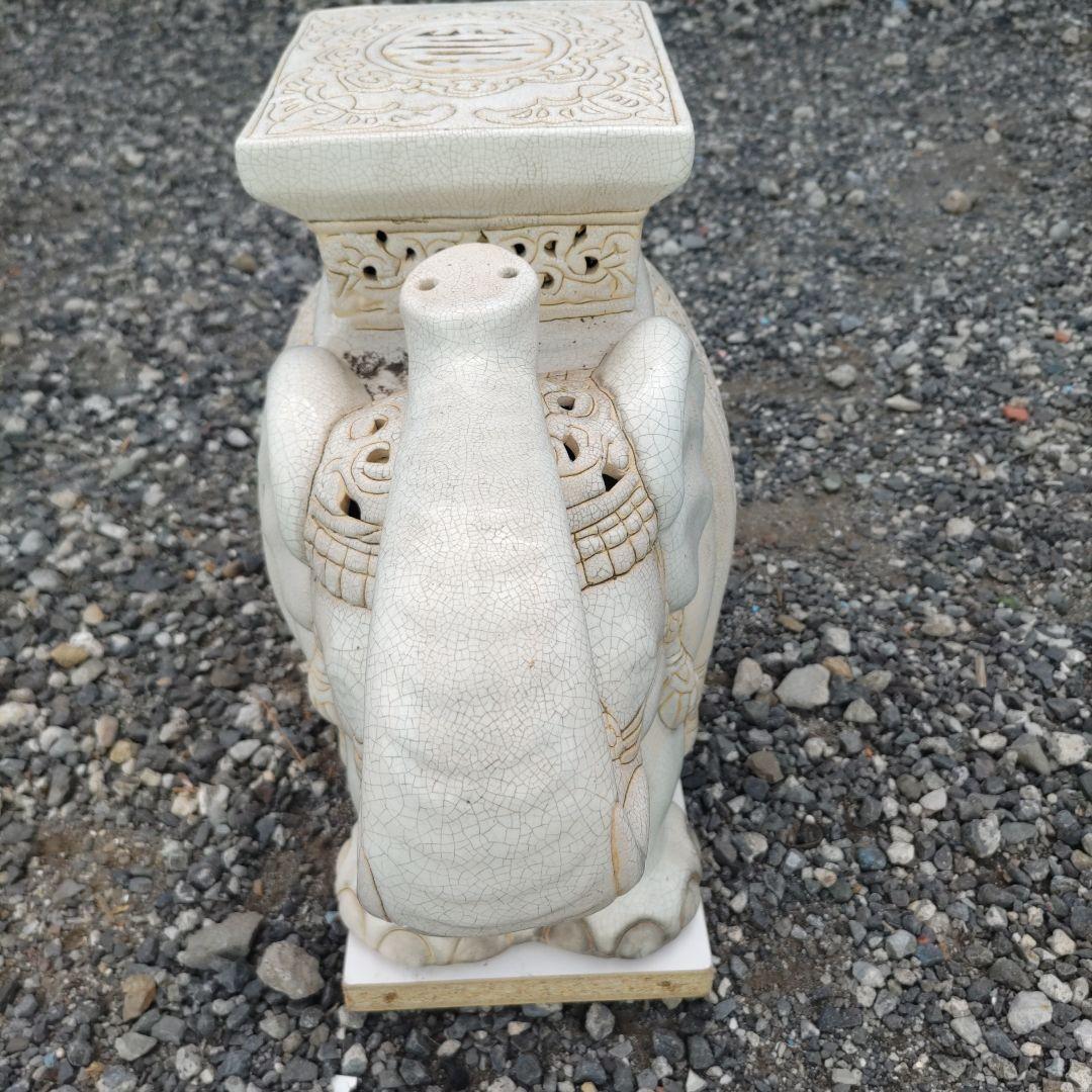 陶器製　象　花台　置物　インテリア アンティーク アジアン　オブジェ