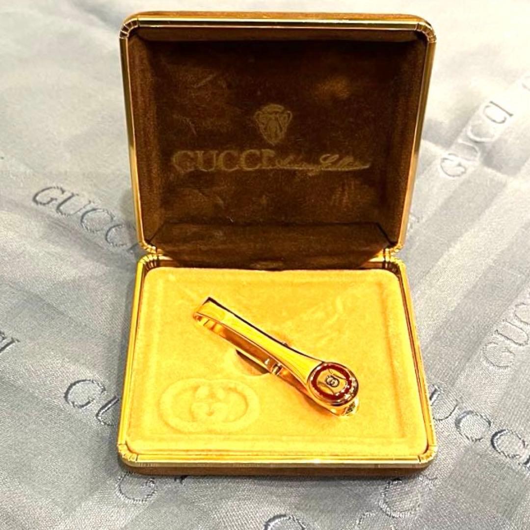 希少✨極美品✨GUCCI グッチ ネクタイピン インターロッキングG ゴールド色