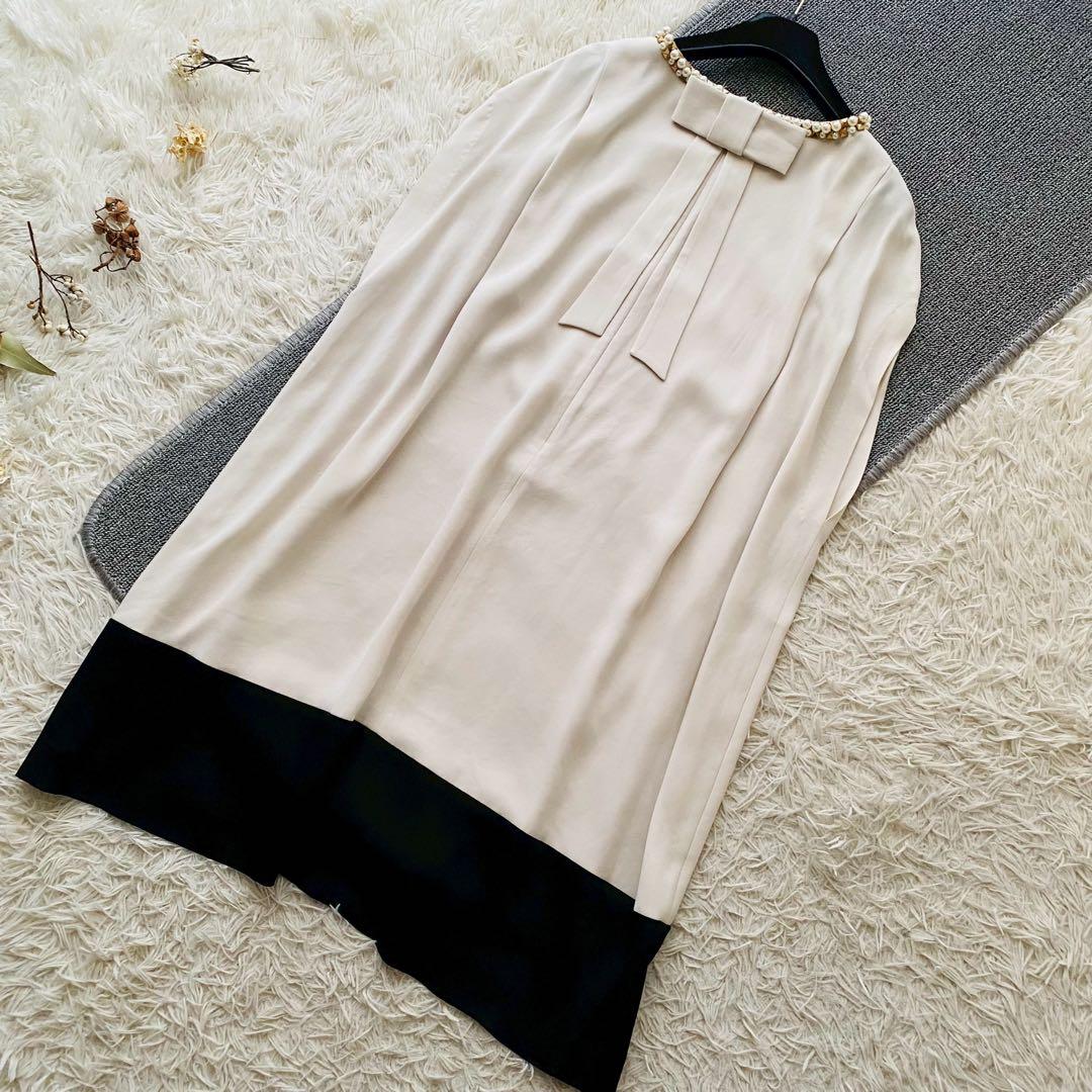 グレースコンチネンタル●極美品●2点セット ノーカラーコート×パールワンピース