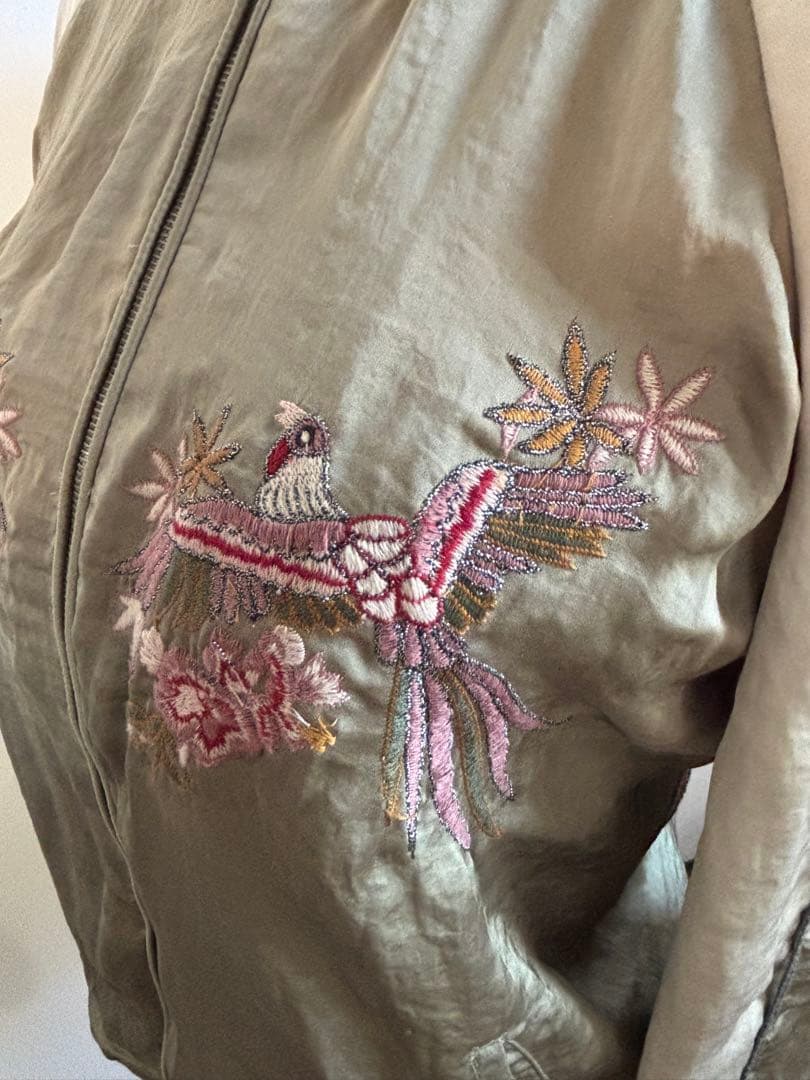 美品✨【ZARA】 梨花着用モデル 高級 スカジャン 鳳凰刺繍　サテン