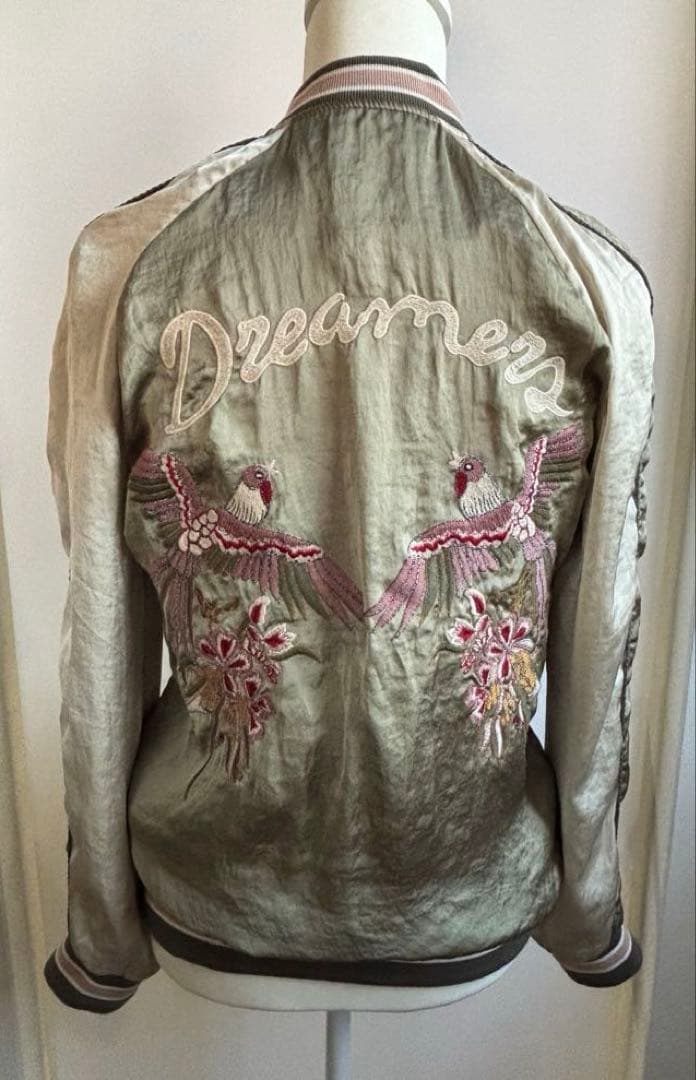 美品✨【ZARA】 梨花着用モデル 高級 スカジャン 鳳凰刺繍　サテン
