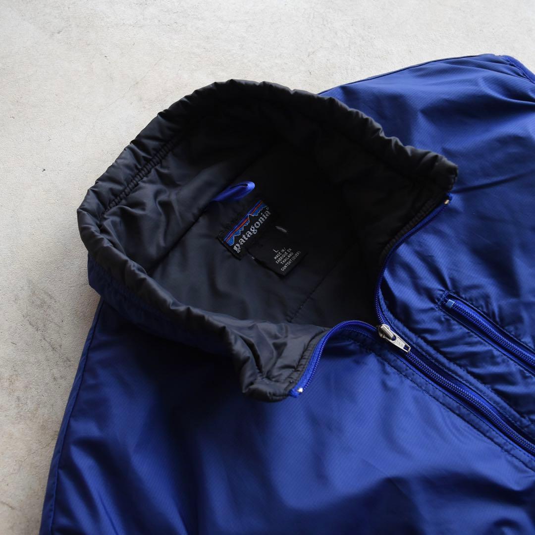 90s パタゴニア パフボールベスト L ブルー×ブラック ヴィンテージ