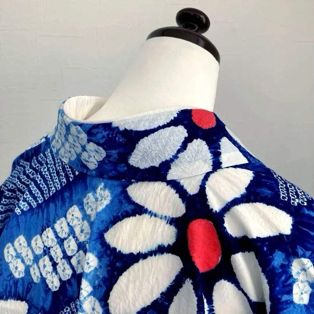 うさぴよ☆ 有松鳴海絞り浴衣　蜘蛛絞り浴衣　未使用　絞り浴衣　N150