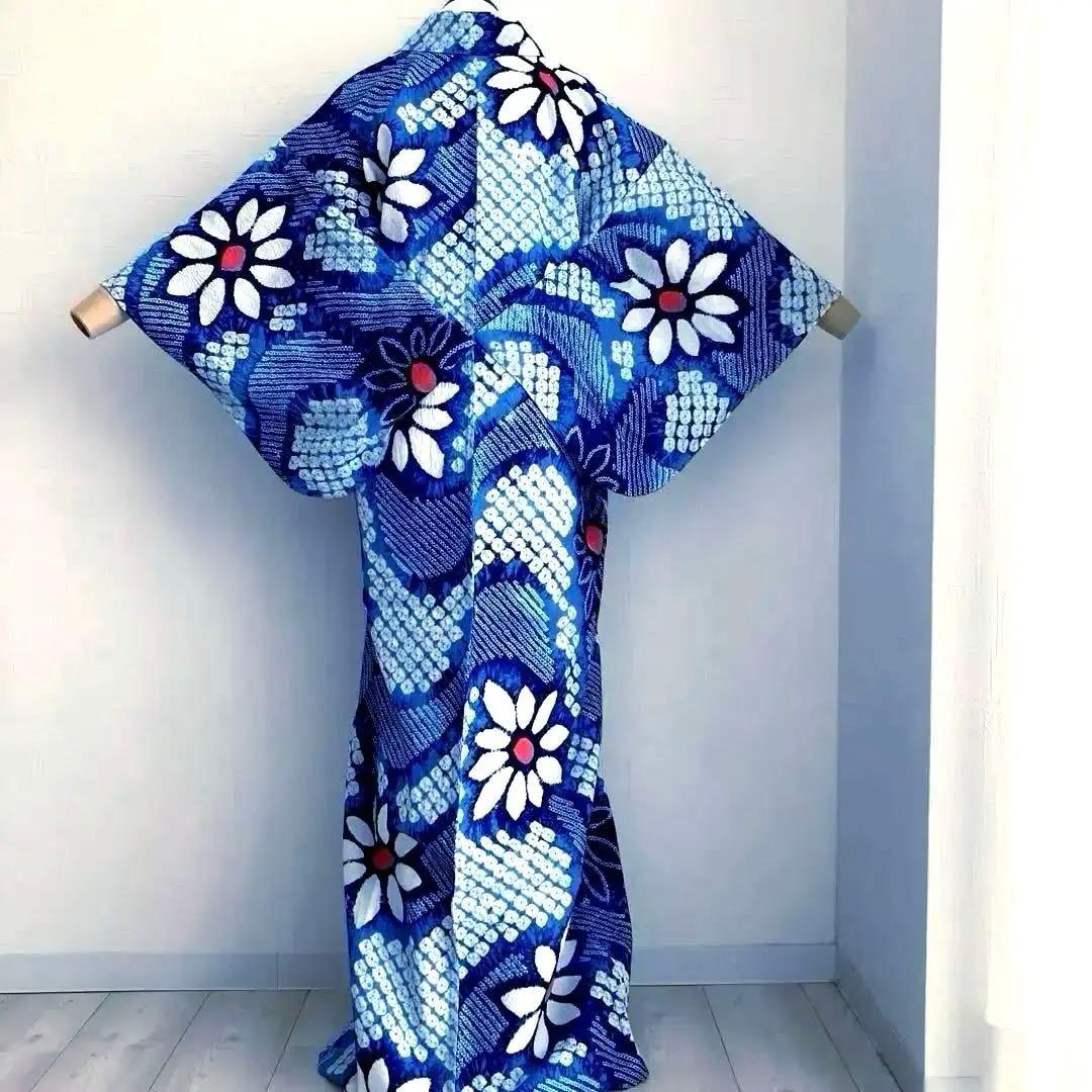 うさぴよ☆ 有松鳴海絞り浴衣　蜘蛛絞り浴衣　未使用　絞り浴衣　N150