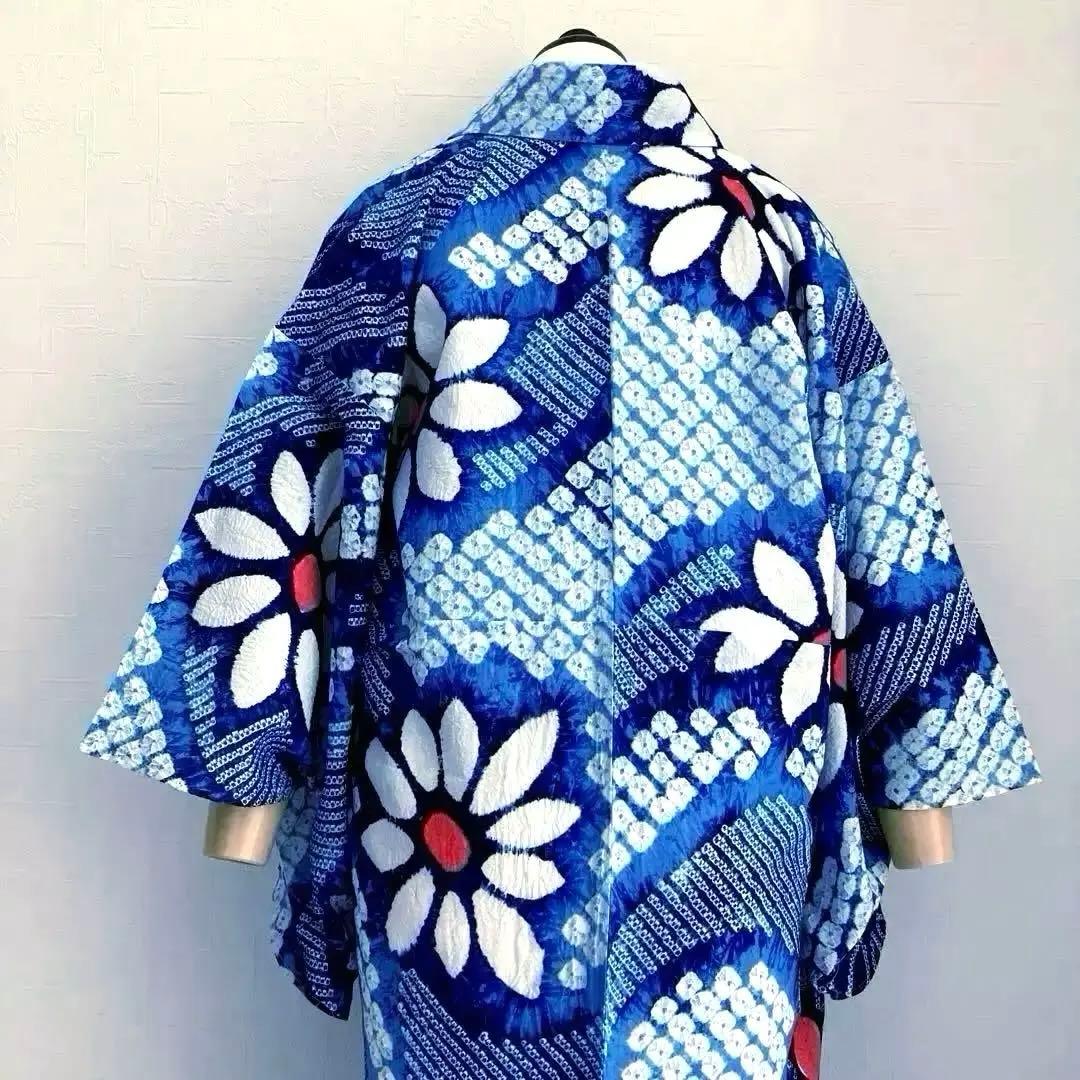 うさぴよ☆ 有松鳴海絞り浴衣　蜘蛛絞り浴衣　未使用　絞り浴衣　N150