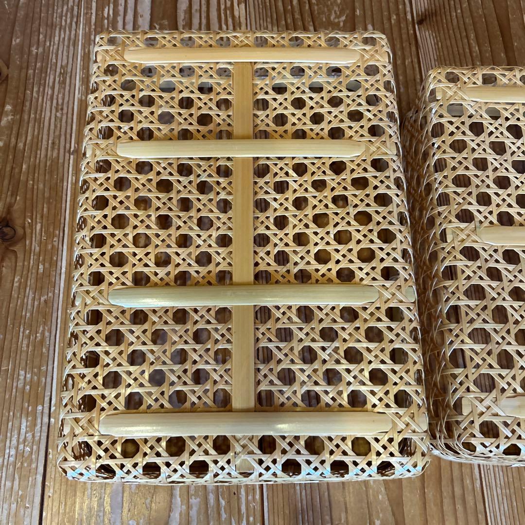 竹細工　カゴ　重なる3点セット