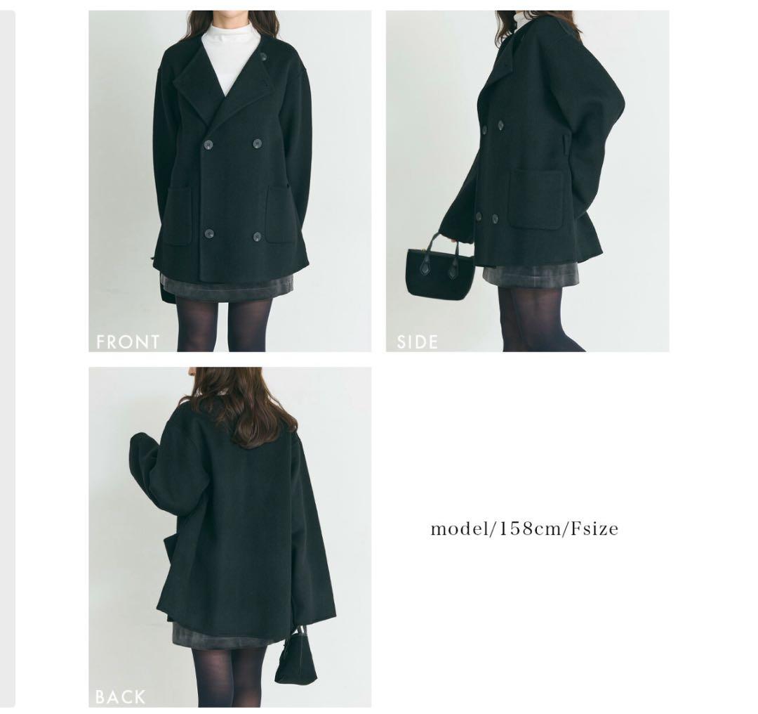 basement ノーカラー2WAYリバーミドルコート